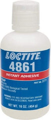 Loctite - 1 Lb Bottle Clear Instant Adhesive - Series 4861, 20 sec Fixture Time, 24 hr Full Cure Time, Bonds to Metal & Plastic - Apex Tool & Supply