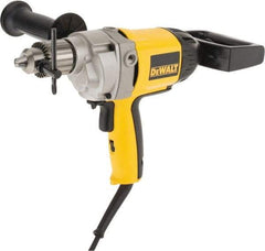 DeWALT - 1/2" Keyed Chuck, 550 RPM, Spade Handle Electric Drill - 9 Amps, 120 Volts, Reversible, Includes 2-Position Rear Spade Handle, 3-Position Side Handle, Chuck Key with Holder - Apex Tool & Supply