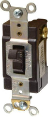 Cooper Wiring Devices - 3 Pole, 120 to 277 VAC, 15 Amp, Commercial Grade, Toggle, Wall and Dimmer Light Switch - 1.3 Inch Wide x 4.2 Inch High, Fluorescent - Apex Tool & Supply