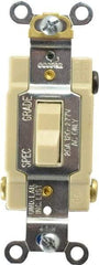 Cooper Wiring Devices - 3 Pole, 120 to 277 VAC, 20 Amp, Commercial Grade, Toggle, Wall and Dimmer Light Switch - 1.3 Inch Wide x 4.2 Inch High, Fluorescent - Apex Tool & Supply