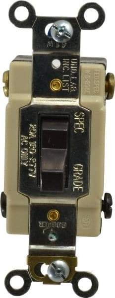 Cooper Wiring Devices - 4 Pole, 120 to 277 VAC, 20 Amp, Commercial Grade, Toggle, Wall and Dimmer Light Switch - 1.3 Inch Wide x 4.19 Inch High, Fluorescent - Apex Tool & Supply
