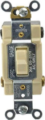 Cooper Wiring Devices - 4 Pole, 120 to 277 VAC, 20 Amp, Commercial Grade, Toggle, Wall and Dimmer Light Switch - 1.3 Inch Wide x 4.19 Inch High, Fluorescent - Apex Tool & Supply
