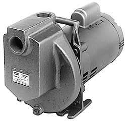 American Machine & Tool - 115/230 Volt, 1 Phase, 1 HP, Chemical Transfer Self Priming Centrifugal Pump - 1 Inch Inlet, Stainless Steel and Cast Iron Housing, Stainless Steel Impeller, 60 Ft. Shut Off, Viton Seal - Apex Tool & Supply