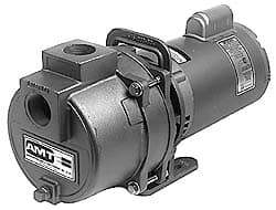 American Machine & Tool - 115/230 Volt, 1 Phase, 3 HP, High Pressure Self Priming Centrifugal Booster Pump - 1-1/2 Inch Inlet, 81 Head Pressure, Cast Iron Housing, Bronze Impeller, Buna N Seal - Apex Tool & Supply