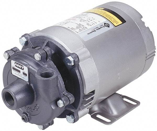 American Machine & Tool - 208-220/440 Volt, 3 Phase, 3/4 HP, Stainless Steel Straight Pump - 1-1/4 Inch Inlet, 1 Inch Outlet, 58 Max Head psi, Stainless Steel Impeller - Apex Tool & Supply