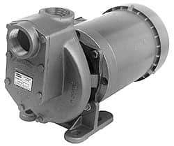 American Machine & Tool - 208-220/440 Volt, 3 Phase, 1-1/2 HP, Self Priming Pump - 1-1/2 Inch Inlet, 58 Head Pressure, Stainless Steel and Cast Iron Housing, Stainless Steel Impeller, PTFE Seal - Apex Tool & Supply