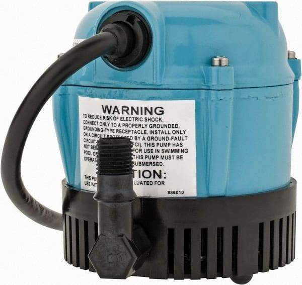 Little Giant Pumps - 1/200 HP, 3 psi, Aluminum Miniature Submersible Pump - 1/4 Inch Outlet, 6 Ft. Long Power Cord, 1.1 Amp - Apex Tool & Supply