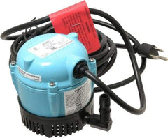 Little Giant Pumps - 1/200 HP, 3 psi, Aluminum Miniature Submersible Pump - 1/4 Inch Outlet, 18 Ft. Long Power Cord, 1.1 Amp - Apex Tool & Supply