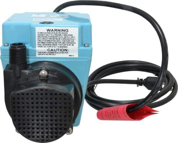 Little Giant Pumps - 1/12 HP, 10.6 psi, Aluminum Miniature Submersible Pump - 3/4 Inch Inlet, 1/2 Inch Outlet, 6 Ft. Long Power Cord, 3.5 Amp - Apex Tool & Supply