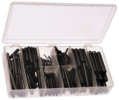 Precision Brand - 300 Piece, 1/16 to 3/8" Pin Diam, Spring Pin Assortment - 1/4 to 2-1/2" Long, Steel - Apex Tool & Supply
