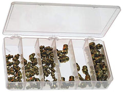Precision Brand - 90 Piece, Inch, Grease Fitting Set - Includes (30) 1/8 NPT x Straight, (5) 1/8 NPT x 45°, (5) 1/8 NPT x 90°, Grease Fittings: (30)1/4-28 x Straight, (10) 1/4-28 x 45°, (10) 1/4-28 x 90° - Apex Tool & Supply