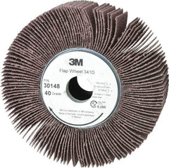 3M - 6" Diam, 40 Grit Aluminum Oxide Unmounted Flap Wheel - 1" Hole, 2" Wide, Coated, Coarse Grade, 5,200 Max RPM , X Weighted, Cloth Backing - Apex Tool & Supply