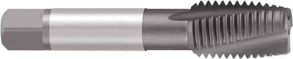 Emuge - 5/16-24 UNF 3 Flute 2BX Plug Spiral Flute Tap - Cobalt, Nitride Finish, 2-23/32" OAL, Left Hand Flute, Right Hand Thread - Apex Tool & Supply