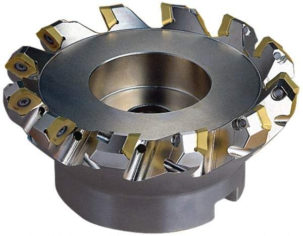 Seco - 6.85" Cut Diam, 2" Arbor Hole, 0.236" Max Depth of Cut, 45° Indexable Chamfer & Angle Face Mill - 16 Inserts, SE.X 43 Insert, Right Hand Cut, 16 Flutes, Series R220.53 - Apex Tool & Supply