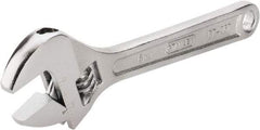 Stanley - 3/4" Jaw Capacity, 6" Standard Adjustable Wrench - Chrome Vanadium Steel, Chrome Finish, 6-1/4" OAL - Apex Tool & Supply