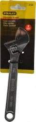 Stanley - 1" Jaw Capacity, 8" Standard Adjustable Wrench - Chrome Vanadium Steel, Chrome Finish, 8-1/8" OAL - Apex Tool & Supply