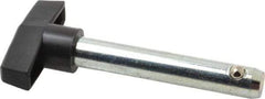 Value Collection - 1/2" Diam, 3" Usable Length, T Handle, Quick Release Pin - 3" OAL, Grade C1010/C1022 Steel, Zinc-Plated Finish - Apex Tool & Supply