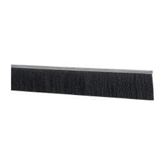 PRO-SOURCE - 5/16" Back Strip Brush Width, Metal Black Nylon Strip Brush - 3" Bristle Length, Nylon, 72" OAL - Apex Tool & Supply