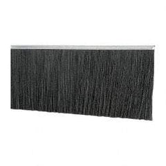 PRO-SOURCE - 5/16" Back Strip Brush Width, Metal Black Nylon Strip Brush - 6" Bristle Length, Nylon, 72" OAL - Apex Tool & Supply