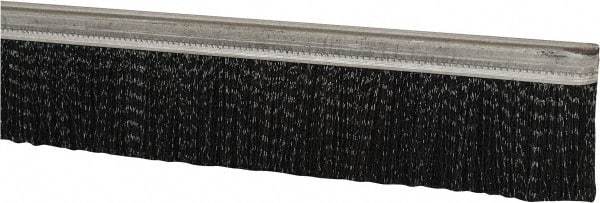PRO-SOURCE - 1/2" Back Strip Brush Width, Metal Black Nylon Strip Brush - 2" Bristle Length, Nylon, 72" OAL - Apex Tool & Supply