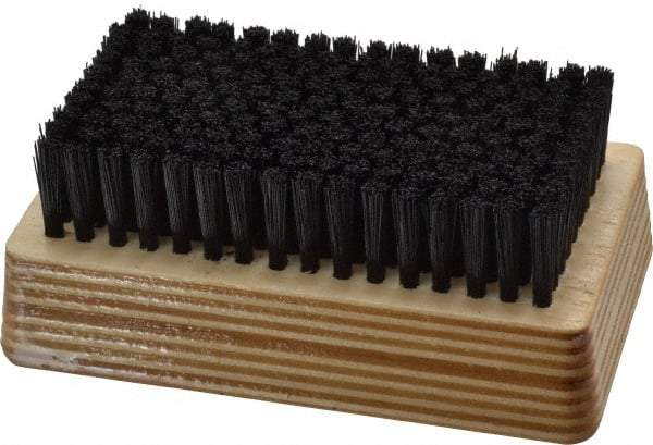 Made in USA - 3/4" Bristle Length, Synthetic Cleaning & Finishing Brush - 4-1/4" Long x 2-1/2" Wide Head, 4-1/4" OAL, Hardwood Block - Apex Tool & Supply
