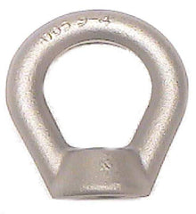 Made in USA - 35,600 Lb Capacity, 1-1/2-6 Thread, Carbon Steel Lifting Eye Nut - Grade C-1045, 6.63" Long x 6-5/8" High, 3-1/2" Inside & 5-1/4" Outside Eye Diam, 3-1/8" Bell/Base Width - Apex Tool & Supply