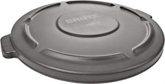 Rubbermaid - Round Lid for Use with 55 Gal Round Trash Cans - Gray, Polyethylene, For 2655 Brute Trash Cans - Apex Tool & Supply