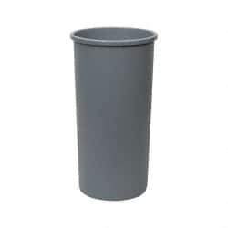 Rubbermaid - 22 Gal Gray Round Trash Can - Polyethylene, 30-1/8" High - Apex Tool & Supply