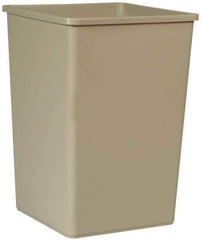 Rubbermaid - 35 Gal Beige Square Trash Can - Polyethylene, 27-5/8" High x 19-1/2" Long x 19-1/2" Wide - Apex Tool & Supply