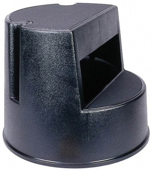 Rubbermaid - 13" High x 16" Wide x 16" Deep, Black Step Stool with Retractable Rubber Casters - Plastic - Apex Tool & Supply