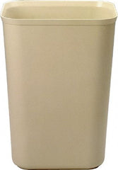 Rubbermaid - 40 Qt Beige Rectangle Trash Can - Fiberglass, 20" High x 15" Long x 11-1/4" Wide - Apex Tool & Supply
