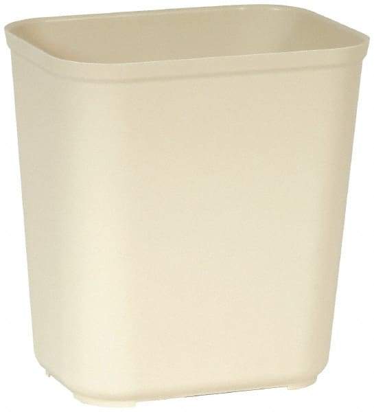 Rubbermaid - 28 Qt Beige Rectangle Trash Can - Fiberglass, 15-5/16" High x 14-1/2" Long x 10-1/2" Wide - Apex Tool & Supply
