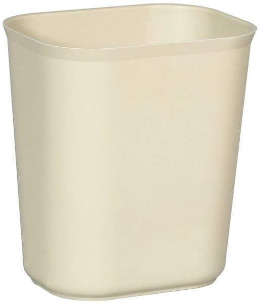Rubbermaid - 14 Qt Beige Rectangle Trash Can - Fiberglass, 12-1/4" High x 11-1/8" Long x 8-1/4" Wide - Apex Tool & Supply