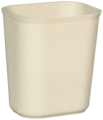 Rubbermaid - 14 Qt Beige Rectangle Trash Can - Fiberglass, 12-1/4" High x 11-1/8" Long x 8-1/4" Wide - Apex Tool & Supply