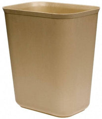 Rubbermaid - 7 Qt Beige Rectangle Trash Can - Fiberglass, 10-3/4" High x 6-3/8" Wide - Apex Tool & Supply