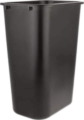 Rubbermaid - 41 Qt Black Rectangle Trash Can - Polyethylene, 19-7/8" High x 15-1/4" Long x 11" Wide - Apex Tool & Supply