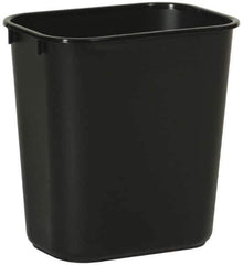 Rubbermaid - 14 Qt Black Rectangle Trash Can - Polyethylene, 12-1/8" High x 11-3/8" Long x 8-1/4" Wide - Apex Tool & Supply
