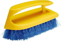 Rubbermaid - 1" Bristle Length, Synthetic Scrub Brush - 6" OAL, Easy Grip Handle, Blue, Plastic Block - Apex Tool & Supply