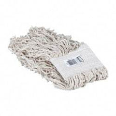 Rubbermaid - White Head Band, X-Large Cotton Roof Brush Cut End Mop Head - 4 Ply, Clamp Jaw & Side Loading Connection, Use for General Purpose - Apex Tool & Supply