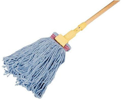 Rubbermaid - 5" Blue Head Band, Large Blended Fiber Loop End Mop Head - 4 Ply, Clamp Jaw Connection, Use for General Purpose - Apex Tool & Supply