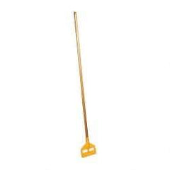 Rubbermaid - 60" Hardwood Quick Connect Mop Handle - 1 to 1-1/4" Wet Mop Head Band, Plastic Connector, Use with Wet Mops - Apex Tool & Supply
