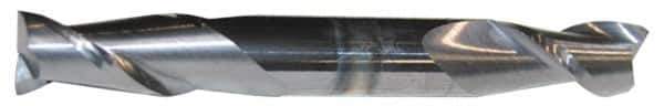 Accupro - 1/8", 3/8" LOC, 3/8" Shank Diam, 3" OAL, 2 Flute, Solid Carbide Square End Mill - Double End, AlTiN Finish, Spiral Flute, 40° Helix, Centercutting, Right Hand Cut, Right Hand Flute - Apex Tool & Supply
