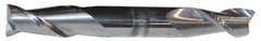 Accupro - 1/2", 1" LOC, 1/2" Shank Diam, 4" OAL, 2 Flute, Solid Carbide Square End Mill - Double End, AlTiN Finish, Spiral Flute, 40° Helix, Centercutting, Right Hand Cut, Right Hand Flute - Apex Tool & Supply