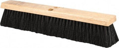 PRO-SOURCE - 18" General Purpose Polypropylene Push Broom - 3" Bristle Length, Wood Block, Threaded Handle Connection, Handle Sold Separately - Apex Tool & Supply