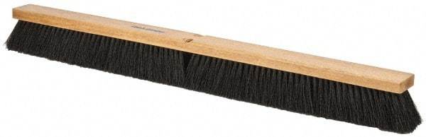 PRO-SOURCE - 36" General Purpose Polypropylene Push Broom - 3" Bristle Length, Wood Block, Threaded Handle Connection, Handle Sold Separately - Apex Tool & Supply