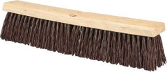 PRO-SOURCE - 18" Heavy Duty Polypropylene Push Broom - 3-1/4" Bristle Length, Wood Block, Threaded Handle Connection, Handle Sold Separately - Apex Tool & Supply