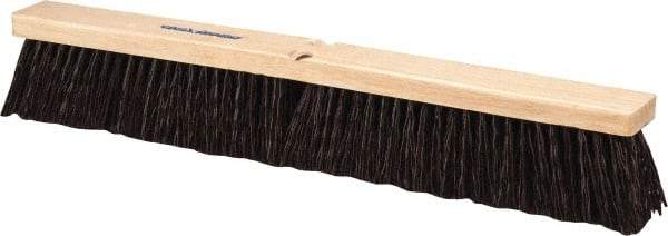 PRO-SOURCE - 24" Heavy Duty Polypropylene Push Broom - 3-1/4" Bristle Length, Wood Block, Threaded Handle Connection, Handle Sold Separately - Apex Tool & Supply
