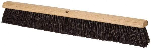PRO-SOURCE - 30" Heavy Duty Polypropylene Push Broom - 3-1/4" Bristle Length, Wood Block, Threaded Handle Connection, Handle Sold Separately - Apex Tool & Supply