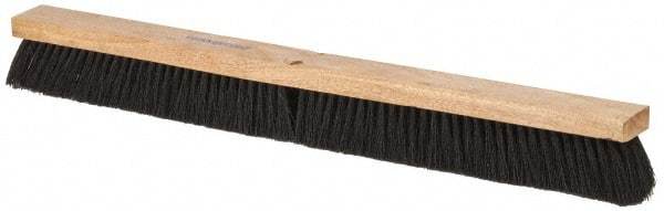 PRO-SOURCE - 30" General Purpose Tampico Push Broom - 3" Bristle Length, Wood Block, Threaded Handle Connection, Handle Sold Separately - Apex Tool & Supply
