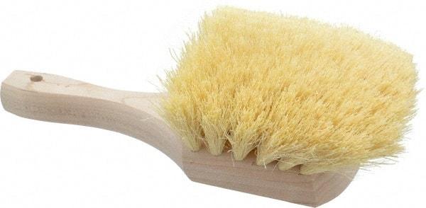 PRO-SOURCE - 2" Bristle Length, Tampico Utility Scrub Brush - 8" OAL, White, Hardwood Block - Apex Tool & Supply
